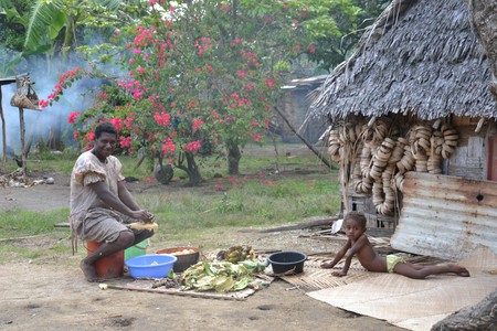 Bild: Eine Frau bereitet ein Laplap vor