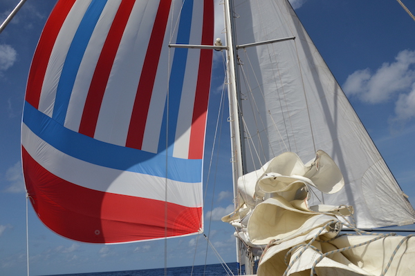 Bild: light wind sail is up